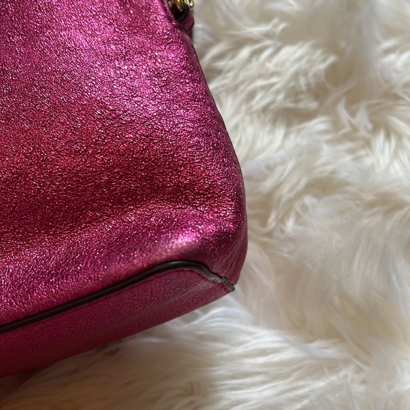 MICHAEL Michael Kors Chain Strap Large Doom Formal Purse, Purple Color - Picture 7 of 11